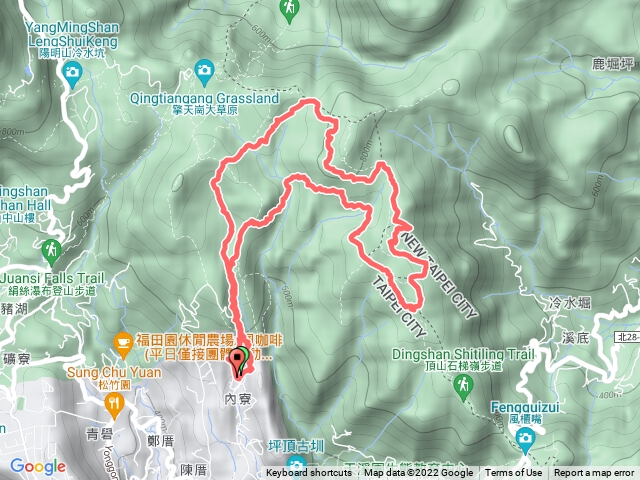 2022-10-09 陽明山草原漫遊─內寮古道→內雙溪古道→北五指山草原→北頂山→頂山→杏林山草原→後湖底溪古道→後湖底山→2號碉堡→番婆厝O形