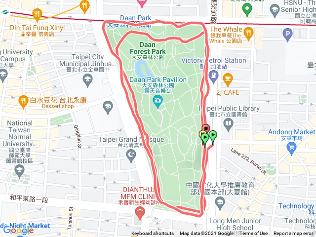 大安森林公園外圍健走