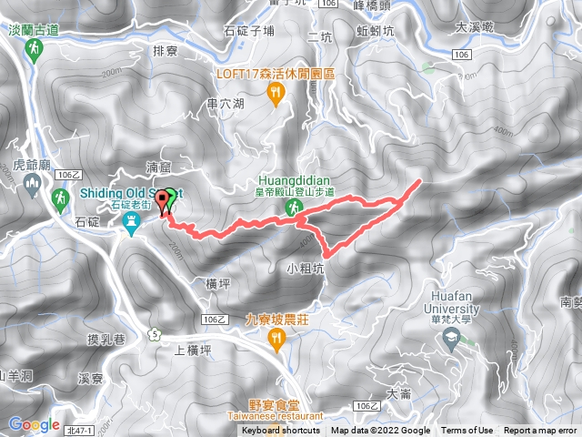 西峰登山口停車場-西峰-天王峰-東峰-小粗坑登山口-天王廟-西峰-西峰登山口停車場