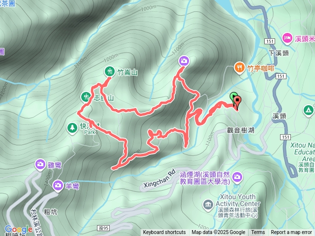 溪頭山、竹倫山、志騰山