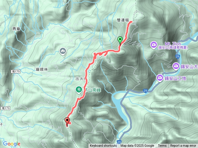錫安山、茅山、褔祥山、大願山、茅山南峰（南瀛百岳