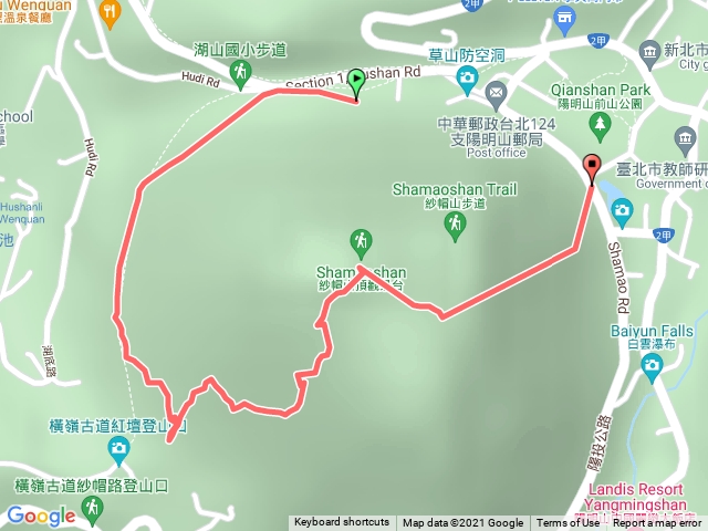 橫嶺古道土路上切紗帽山