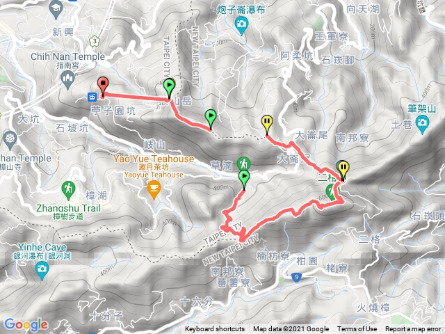 草湳➡️南邦寮山➡️二格山➡️猴山岳主峰➡️猴山岳前峰➡️指南宮纜車站