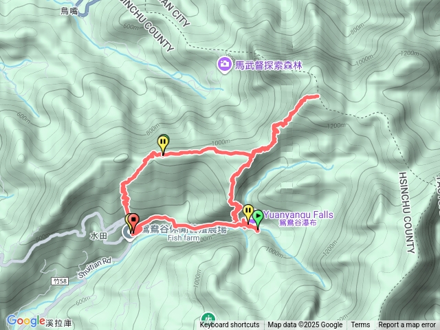 蓮苞山+外鳥嘴山下鴛鴦谷瀑布