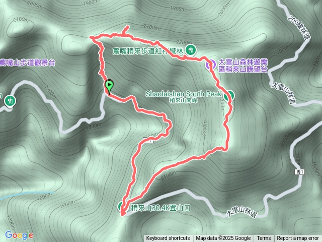 鳶嘴捎來步道賞楓 28.6k上步道30.5下大雪山林道預覽圖