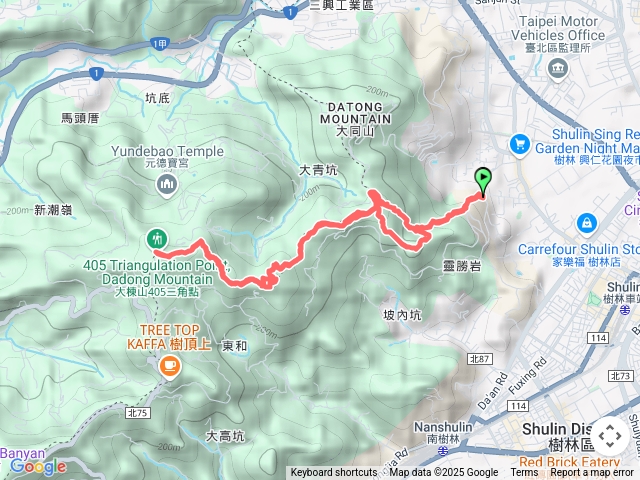 尖棟山青龍嶺大棟山大青坑崙大同山