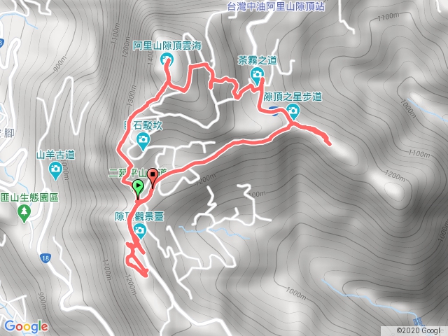 隙頂二延平步道，雲頂步道，隙頂之星步道