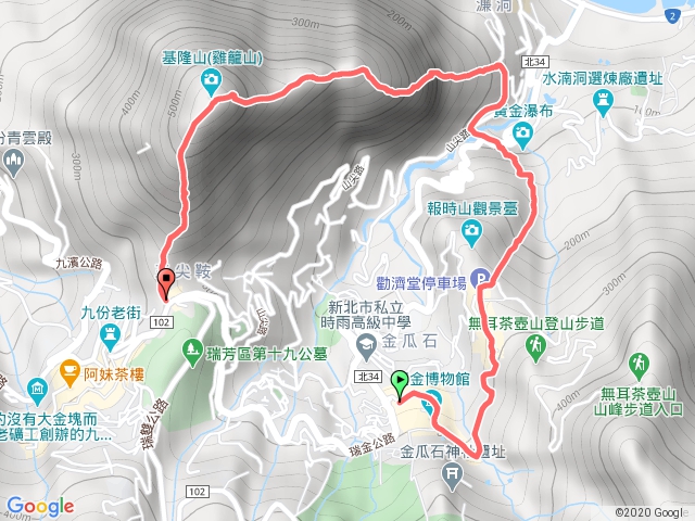 黃金博物園區經雷霆岩出基隆山