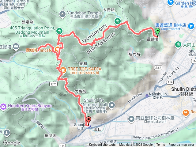 樹林-大棟山-山佳U繞縱走預覽圖