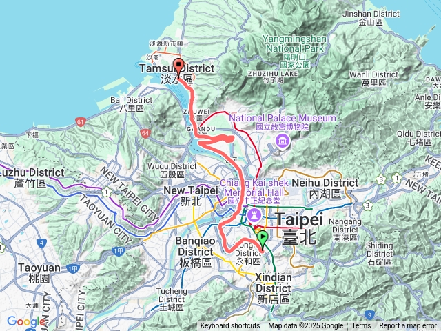 古亭河濱到淡水捷運站預覽圖