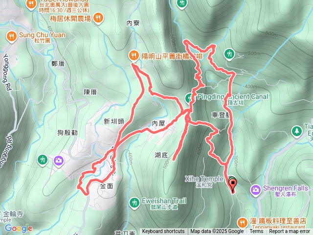 士林 大崎頭步道-清風亭-內厝溪-橘咖啡（吉野櫻）-鵝尾山水田-坪頂古圳步道預覽圖