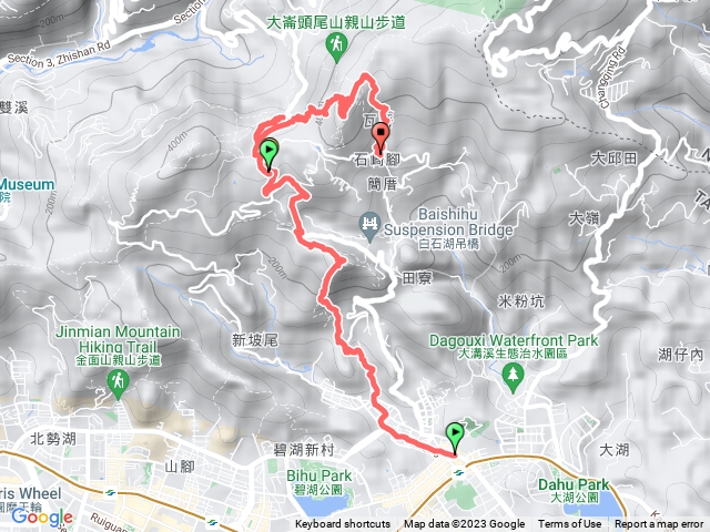 內湖捷運站往忠勇山步道走大崙頭山步道