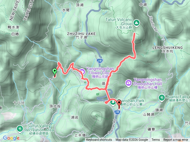 草山觀瀑吊橋-大屯瀑布-花鐘-小隱潭-湖山秘境-七星山苗圃線預覽圖