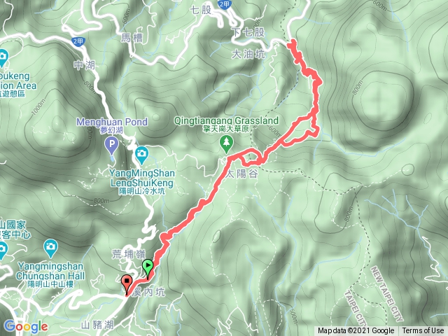 冷水坑登山口～擎天崗～上磺溪停車場