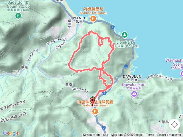 2025-03-10基隆武聖街玄德宮瑪鍊山主峰嶺頭產道稜線萬里國中大武崙澳古道獅頭瀑布探新路上瑪鍊東北峰東峰水泥地安中橋回武聖街