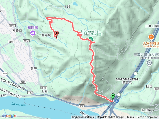 火炎山翻越到香茅古道入口