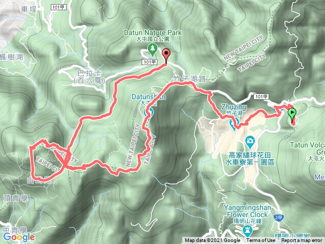 台北大縱走第二段+面天山+向天山    小油坑→大屯山主峰→大屯南峰→大屯西峰→面天坪→面天山→向天山→二子坪