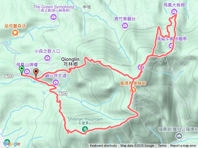 飛鳳山、中坑山、大小板根 8 字