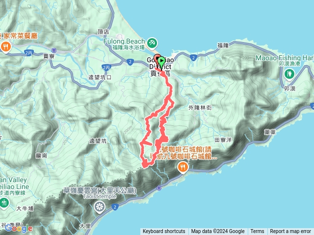 福隆車站～龜媽坑古道～中心崙～大湖山～龜媽坑古道～福隆車站預覽圖