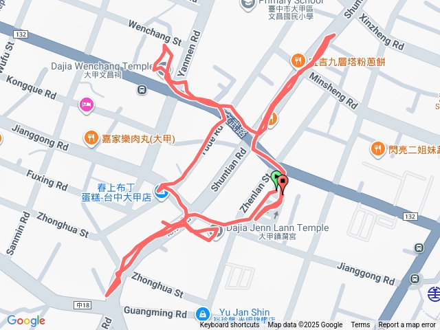 大甲老街-鎮瀾宮-林氏貞孝坊-文昌祠-志賀哲太郎紀念室-北門福德祠