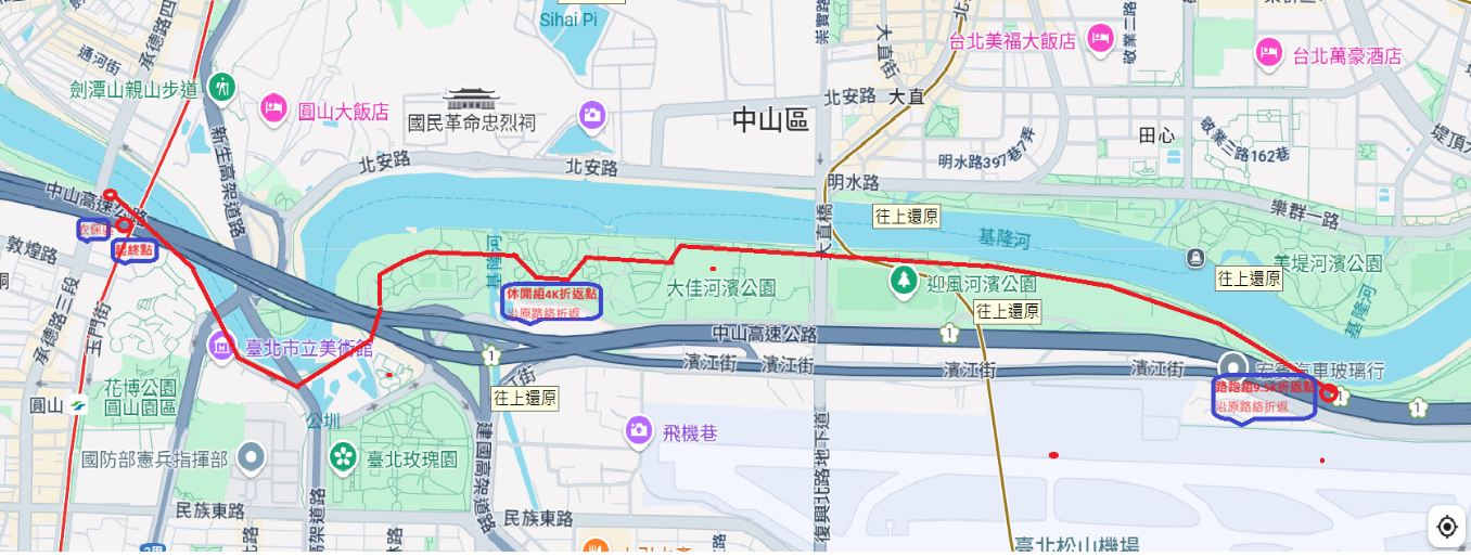 樂活報名網 - 2025 Taipei Beauty Evening Run第三屆活力臺北午后陽光路跑-路跑組(9.5K)路線
