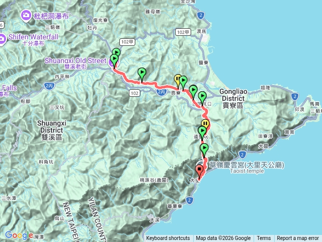 淡蘭古道北路第五段，雙溪車站至大里車站
