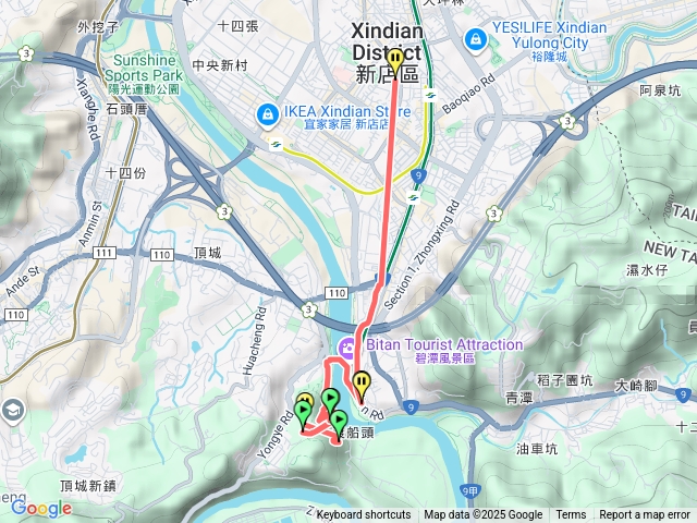 新店大坪林站ubike-碧潭水豚君-人力擺渡-爬山和美山-仁愛市場買菜