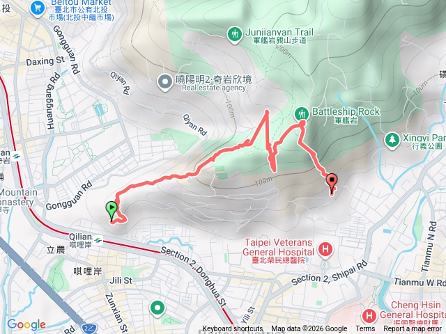 東華公園、奇岩山、唭哩岸山、軍艦岩、下榮總預覽圖