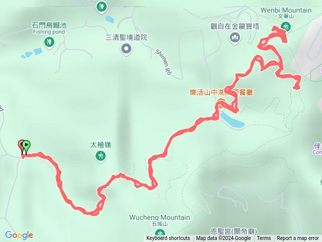 石門路70號登山口-直上山中湖-再直上文筆-原路折返回環湖步道-將軍嶺（曬完太陽做完拉筋）原路折返回