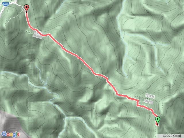 稜線山屋→奇萊登山口