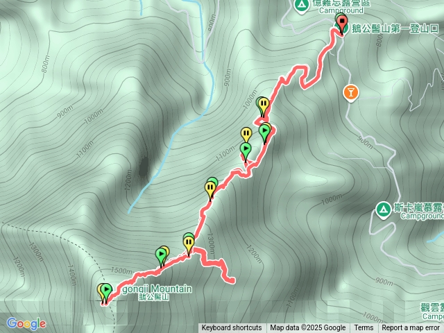 鵝公髻山第一登山口、東北峰、大血藤、鵝公髻山