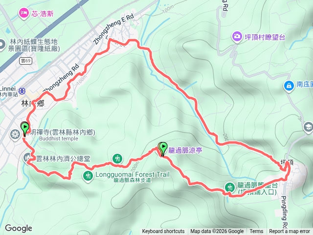 龍過脈森林步道-濟公廟入口-坪頂古道-林內車站-開復廟預覽圖