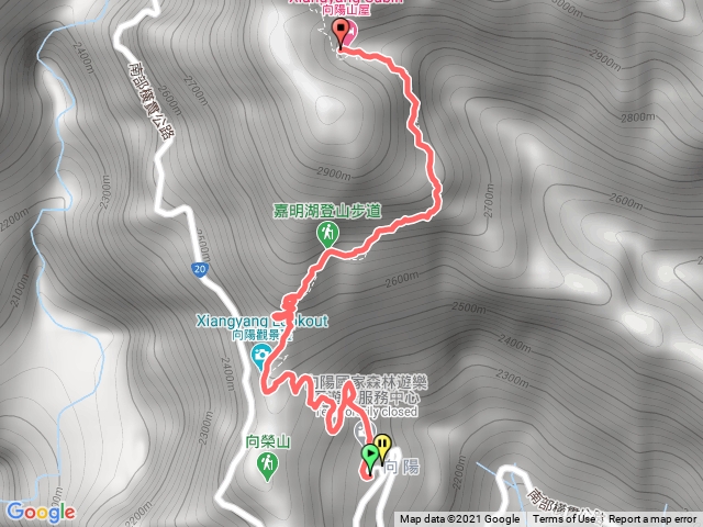 向陽登山口上向陽山屋