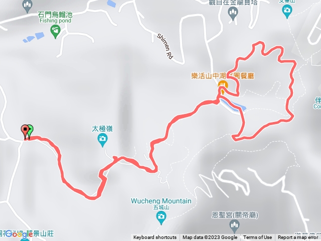 石門路70號登山口-直上山中湖-繞湖一大圈-原路折返