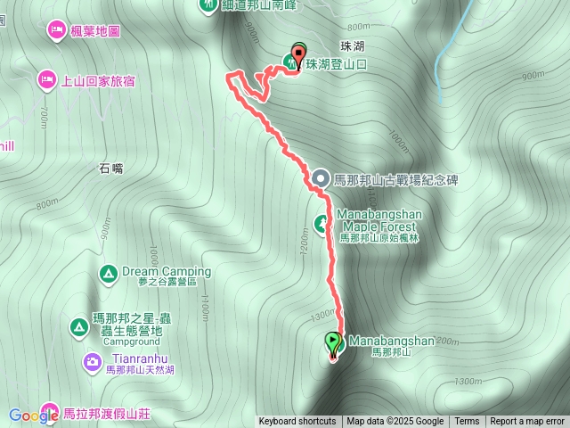 馬那邦山珠湖登山口上下