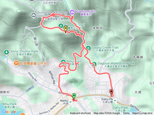 鯉魚山、圓覺寺、圓覺瀑布、大溝溪步道