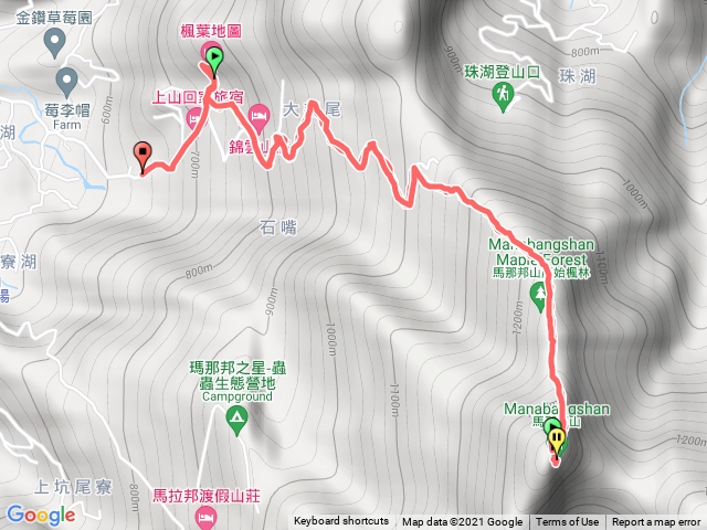 楓葉地圖－上湖登山口－馬那邦山