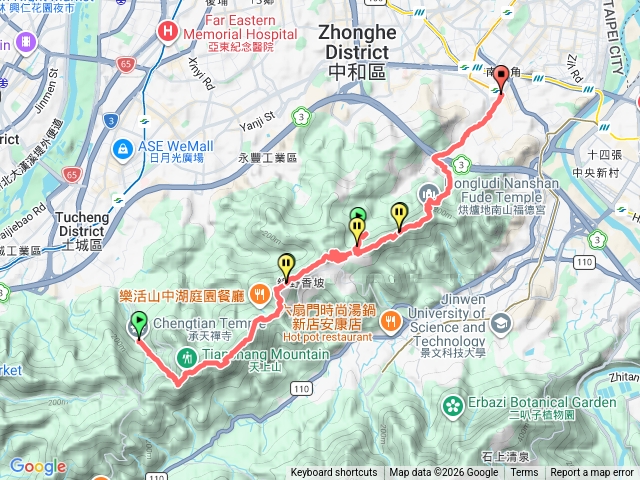 天上山南勢角山縱走預覽圖