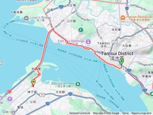 淡水捷運站淡江大橋八里挖子尾