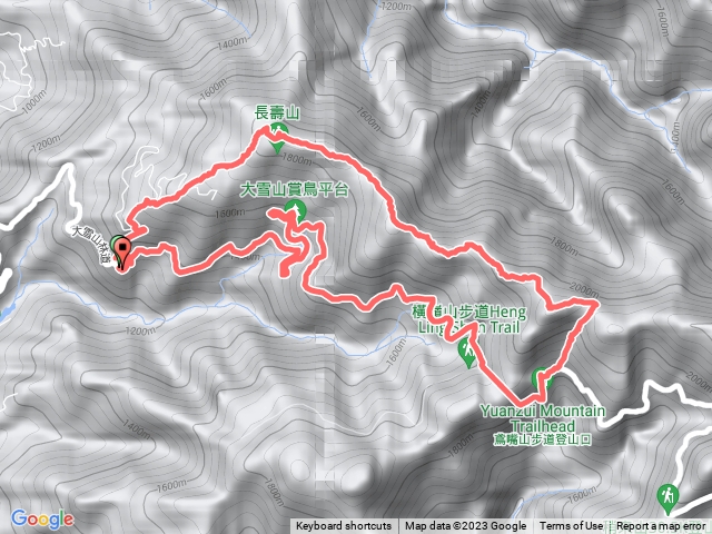 2023-0127_鳶嘴山西稜19.8k登山口O型（長壽山-醜崠山-鳶嘴山）