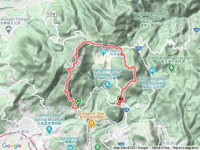 十八份 中正山 小屯山 大屯南峰 小油坑 七星山 苗埔 陽明山公車總站