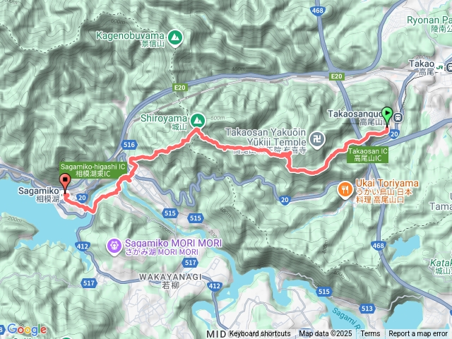 高尾山-稻荷コース-小仏城山-相模湖駅
