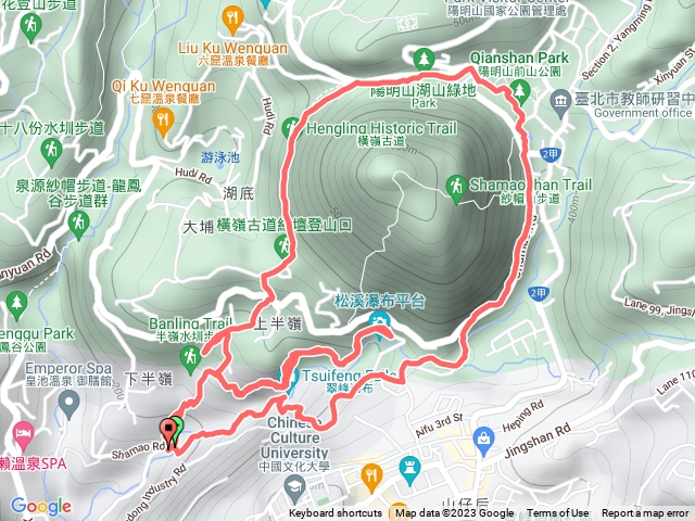 翠峰瀑布、天母古道、前山公園、橫嶺古道、溪淞瀑布、半嶺吊橋