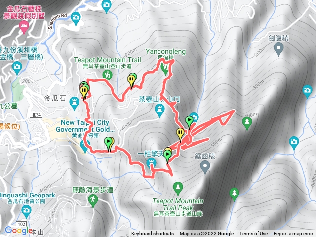  金瓜石煙囪稜復興山黃金洞金手指O型
