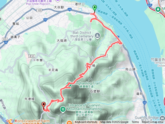 八里到觀音山三角點