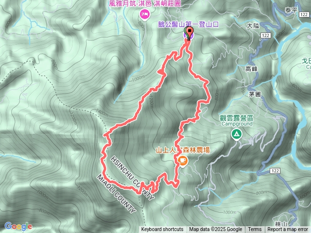 鵝公髻山一登山口上雲霧下O形