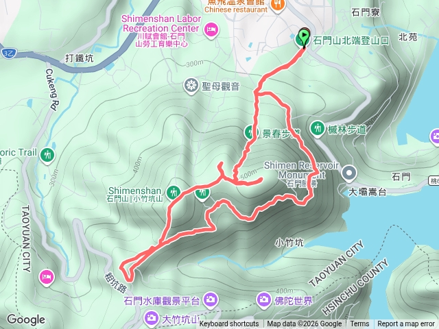 20260621北端>景春步道>太平山>清水坑山>石門山>小粗坑山>環湖步道>北端登山口預覽圖