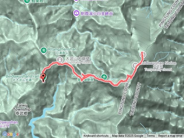 日常訓練：單攻北大武+負重訓練、順便檢查彎刀路線、回程順路撿西大武山