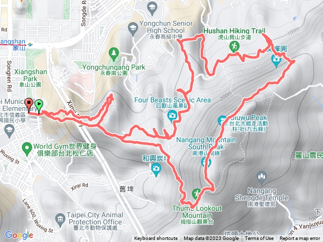 四獸山姆指山南港山九五峰