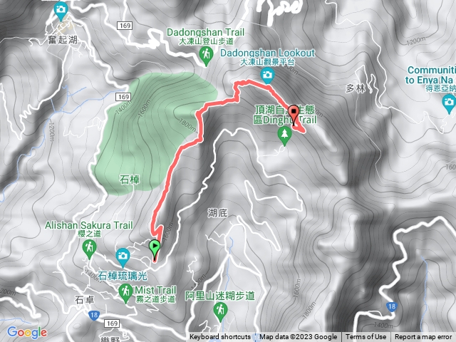 頂石桌-樂野山-霹靂山-大棟山-頂湖-頂石桌O型